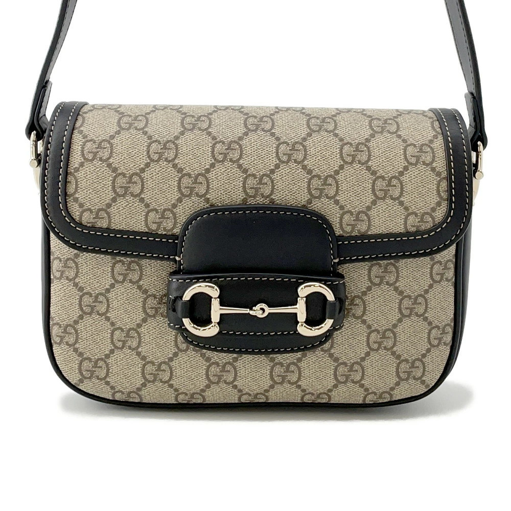 Gucci Soft Bag GG Shoulder Supreme Black Horsebit - Picture 2 of 12